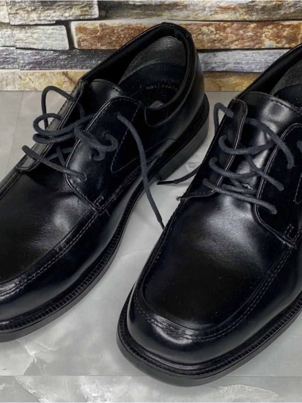 Mens Black Leather NUNN BUSH 84175-001 Lace Dress Oxfords Loafers Shoes Size 8